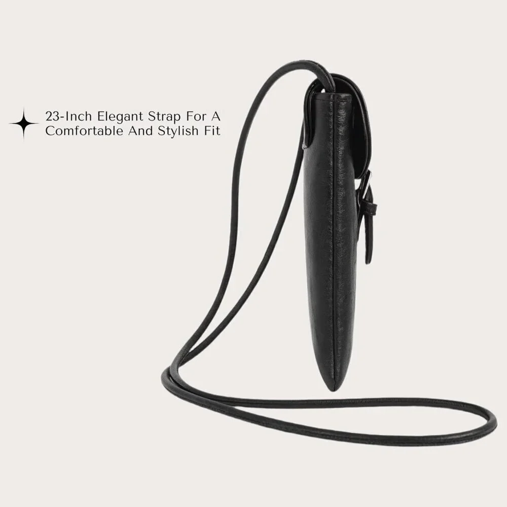Vegan Leather Phone Crossbody Bag Small Compact Eco-Friendly Purse for Women